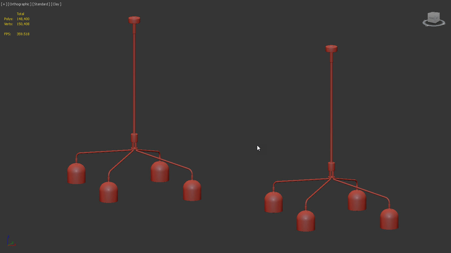 Howard Chandelier 4 Long Arm by Gubi 3D model_11