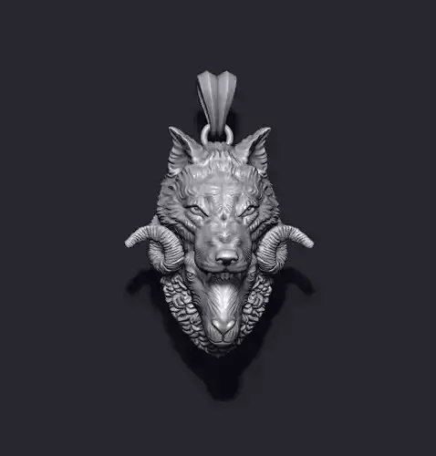 Sheep wolf pendant 3D print model