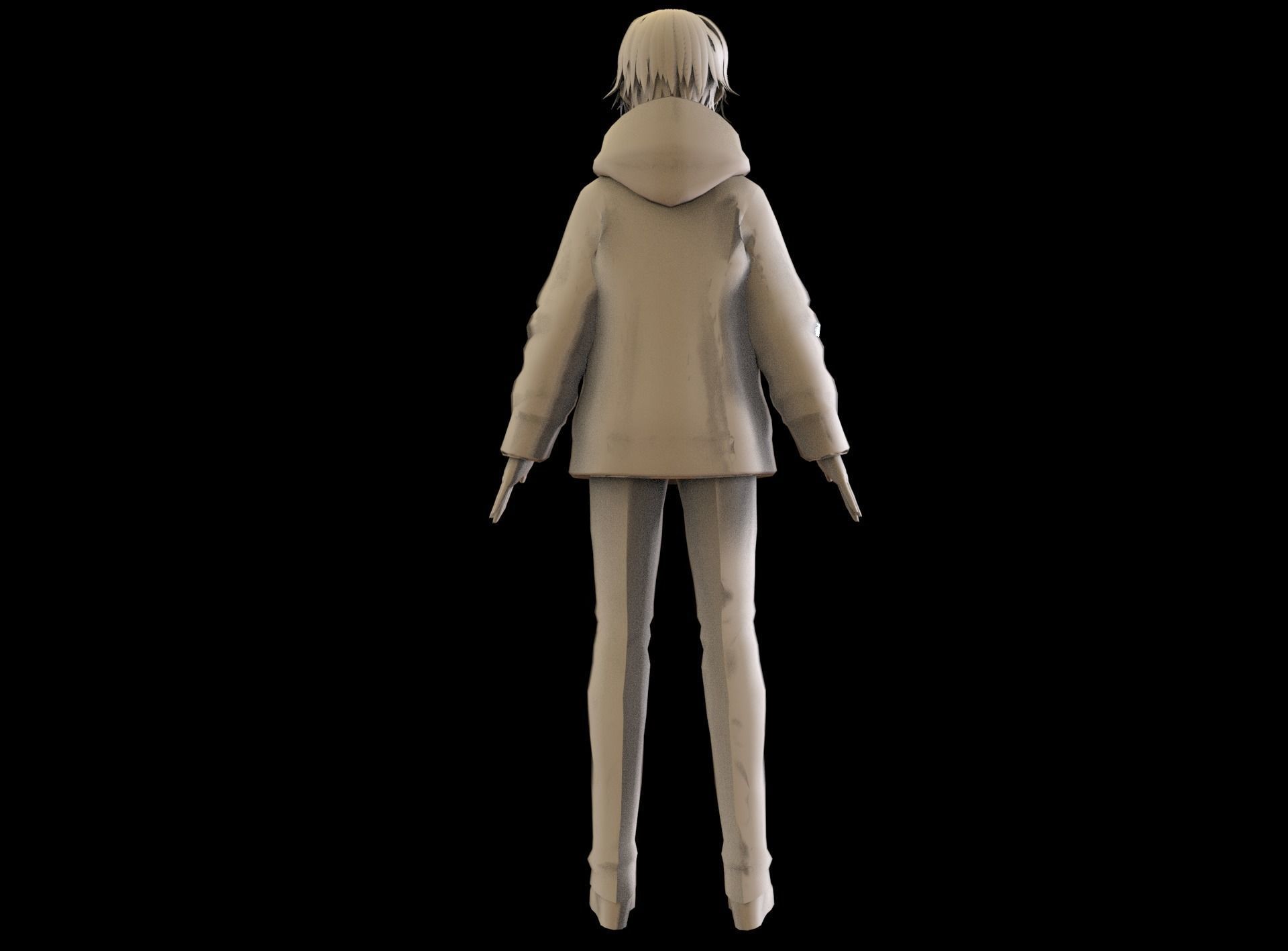 Anime Boy Low Poly Character 10 Low-poly 3D model_11