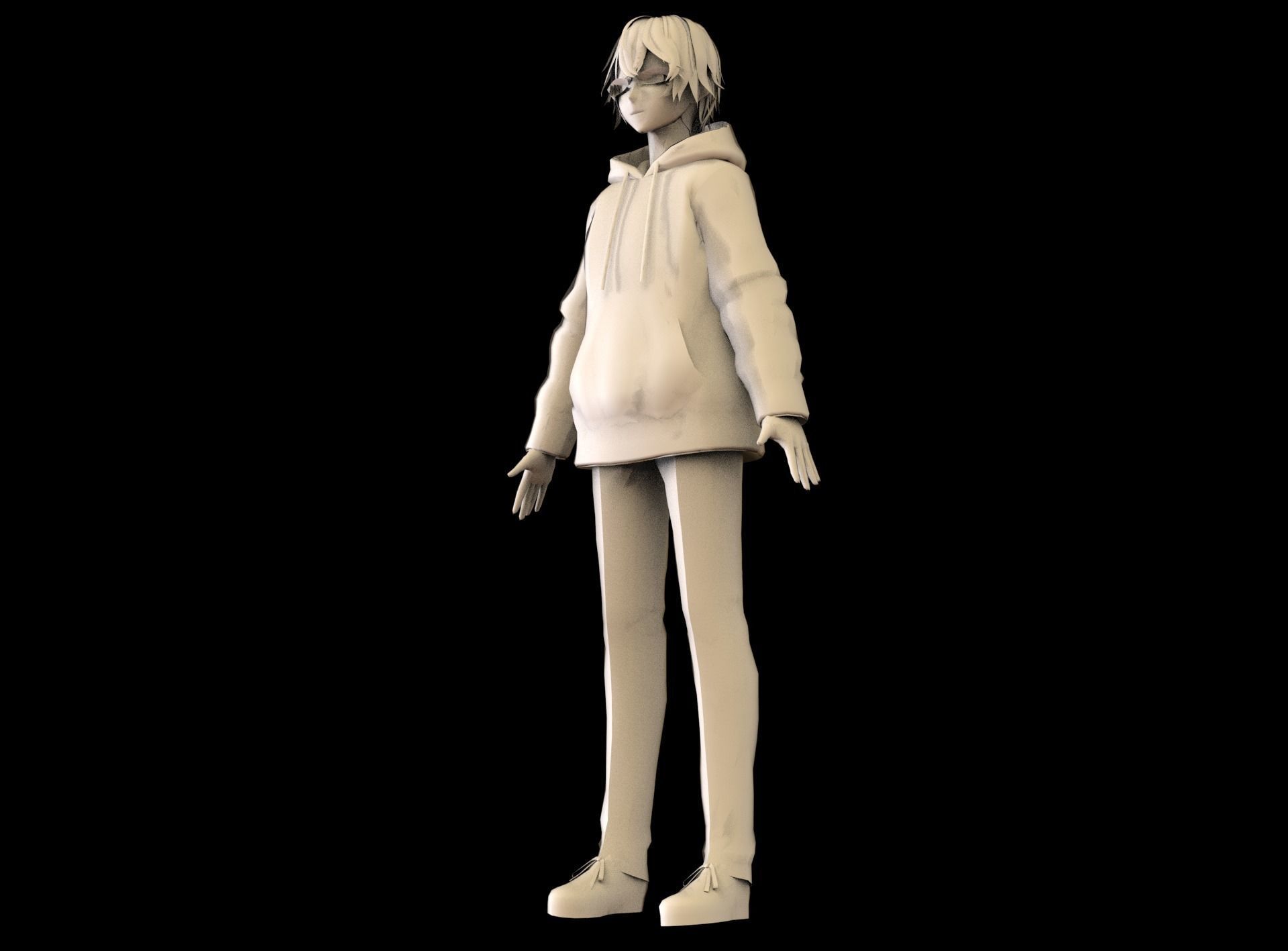Anime Boy Low Poly Character 10 Low-poly 3D model_12