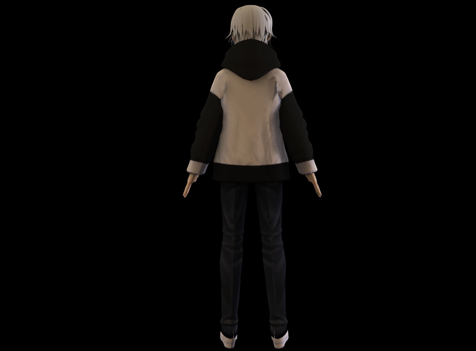 Anime Boy Low Poly Character 10 Low-poly 3D model_4