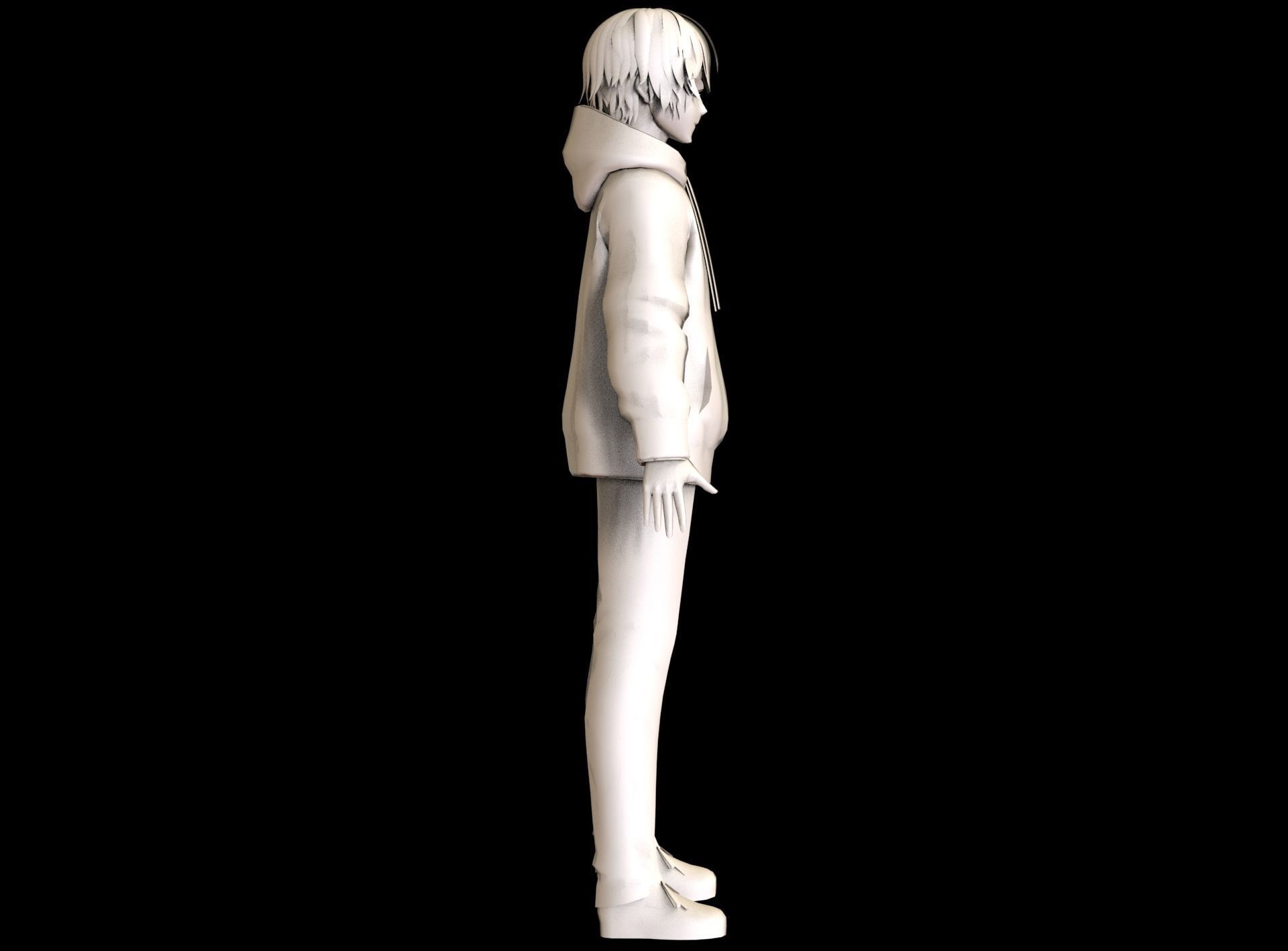 Anime Boy Low Poly Character 10 Low-poly 3D model_10