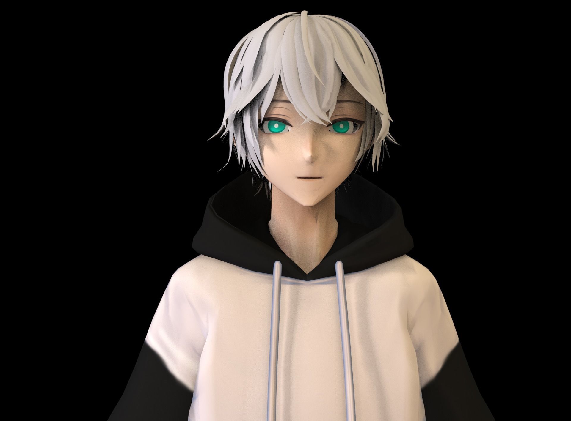 Anime Boy Low Poly Character 10 Low-poly 3D model_7