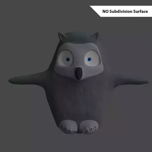 Owl Bird Cute Model Low-poly 3D model