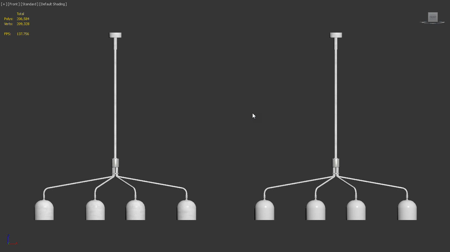 Howard Chandelier 6 Arm by Gubi 3D model_8