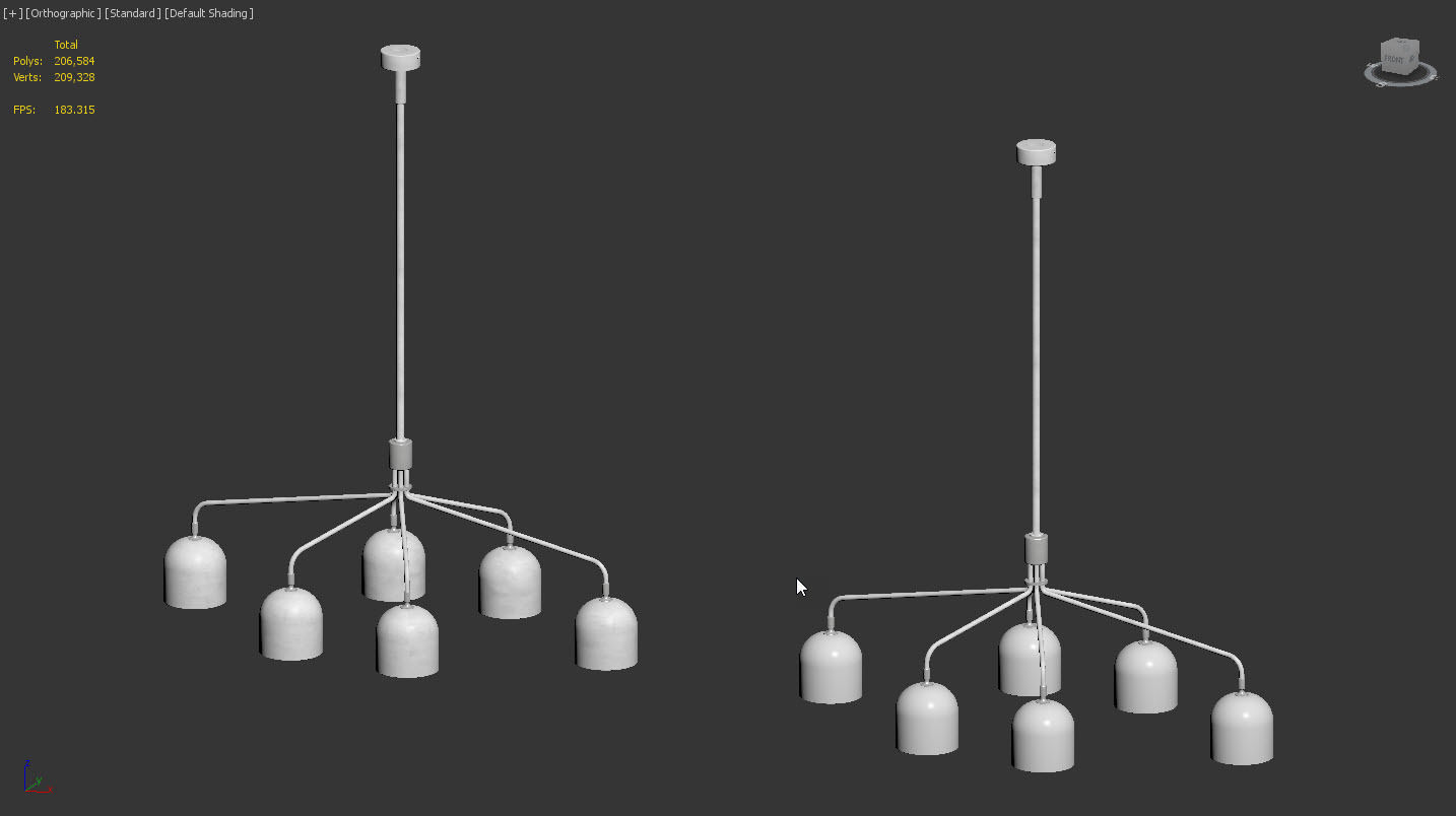 Howard Chandelier 6 Arm by Gubi 3D model_10