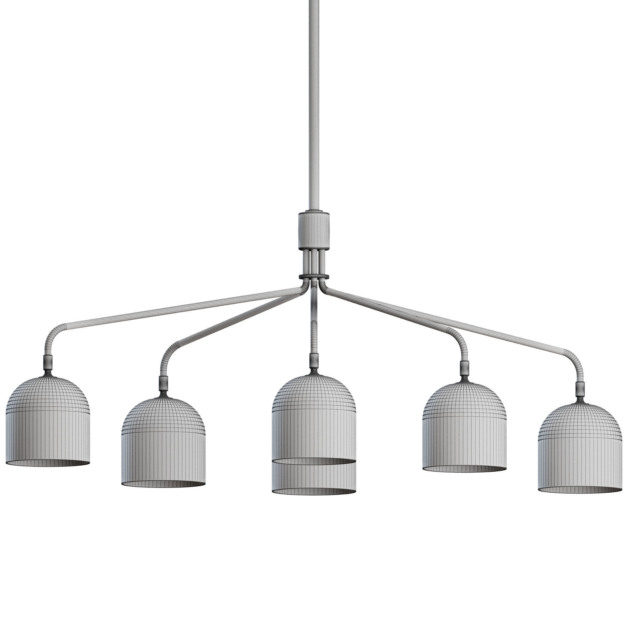 Howard Chandelier 6 Arm by Gubi 3D model_4