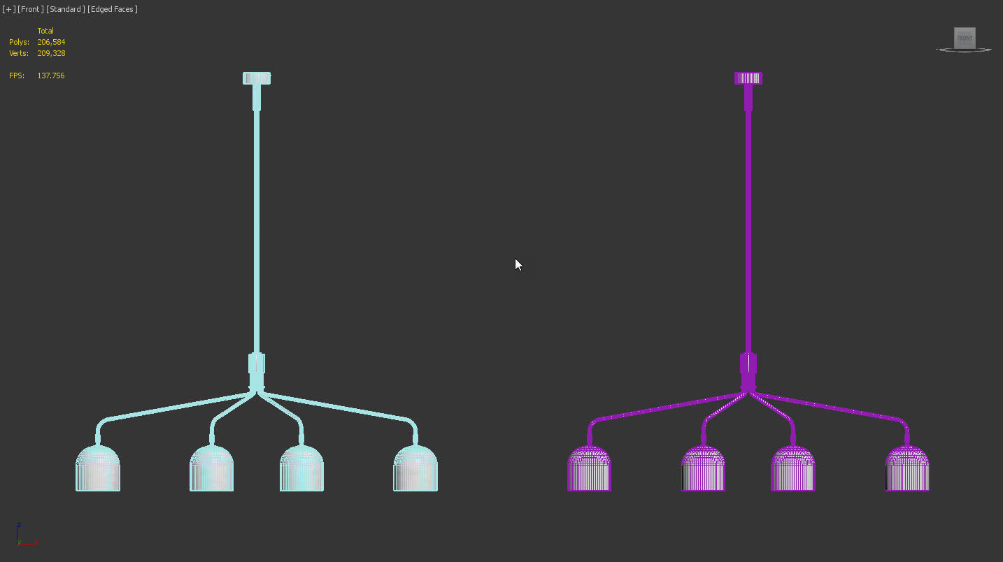 Howard Chandelier 6 Arm by Gubi 3D model_9