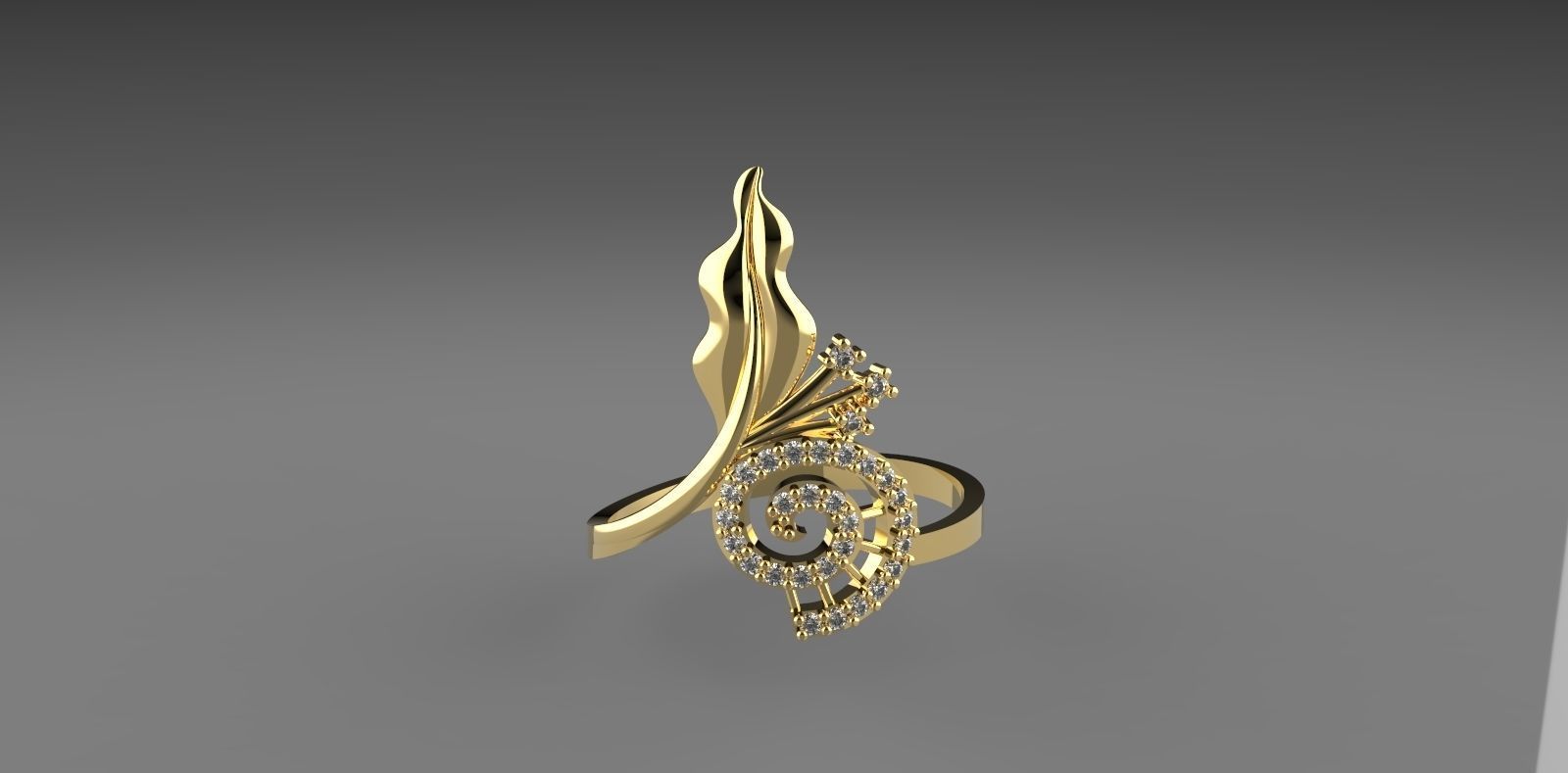 spiral ring style 3D print model_1