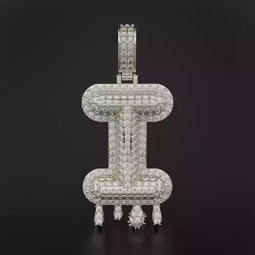 Bubble Letter I with Drip Pendant 3D print model