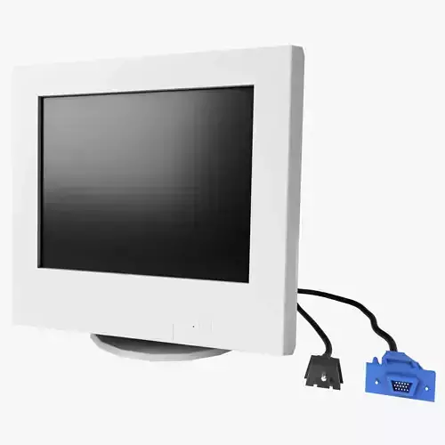 Retro Desktop CRT Monitor - Low Poly Low-poly 3D model
