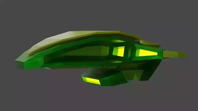 Original spaceship PBR low-poly game ready Low-poly 3D model