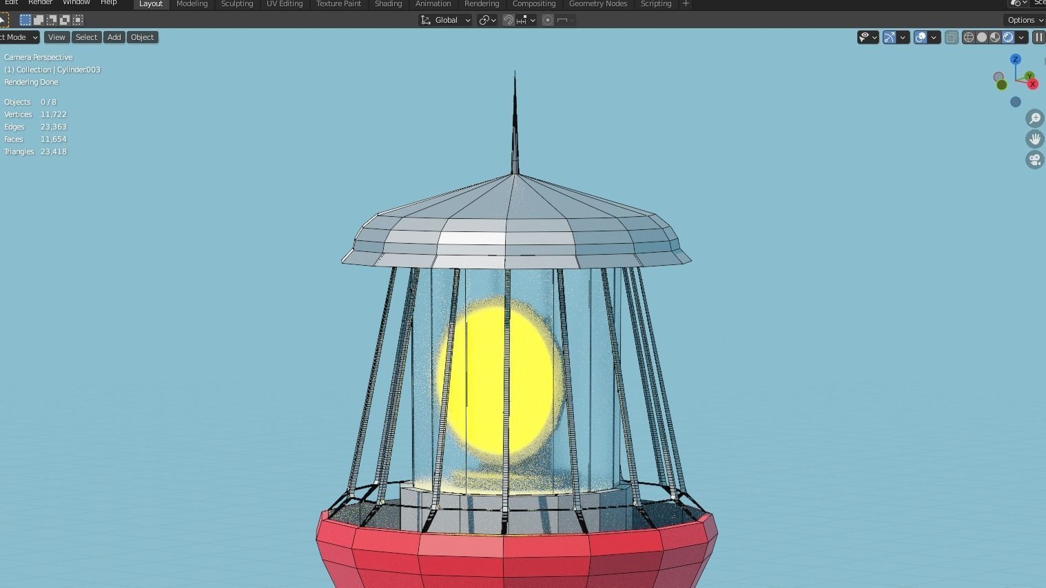Lowpoly Animated Lighthouse Modell Free low-poly 3D model_4
