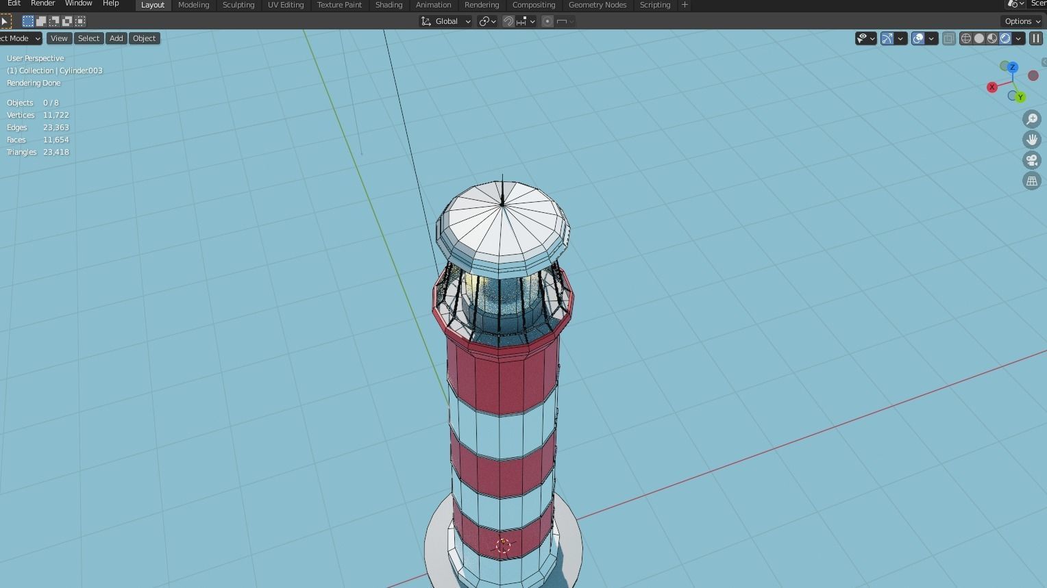 Lowpoly Animated Lighthouse Modell Free low-poly 3D model_3