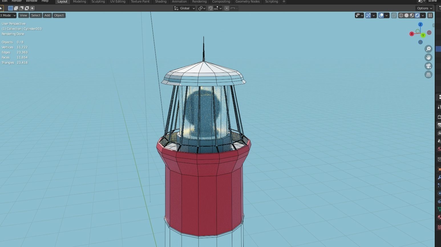 Lowpoly Animated Lighthouse Modell Free low-poly 3D model_2