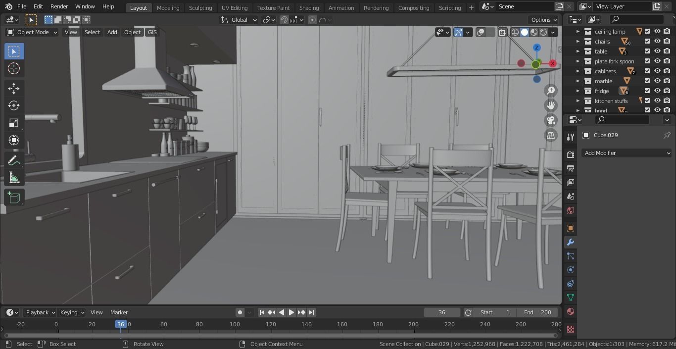 Modern kitchen 3D model_5