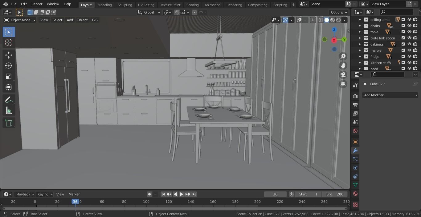 Modern kitchen 3D model_6