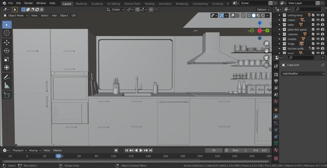 Modern kitchen 3D model_8
