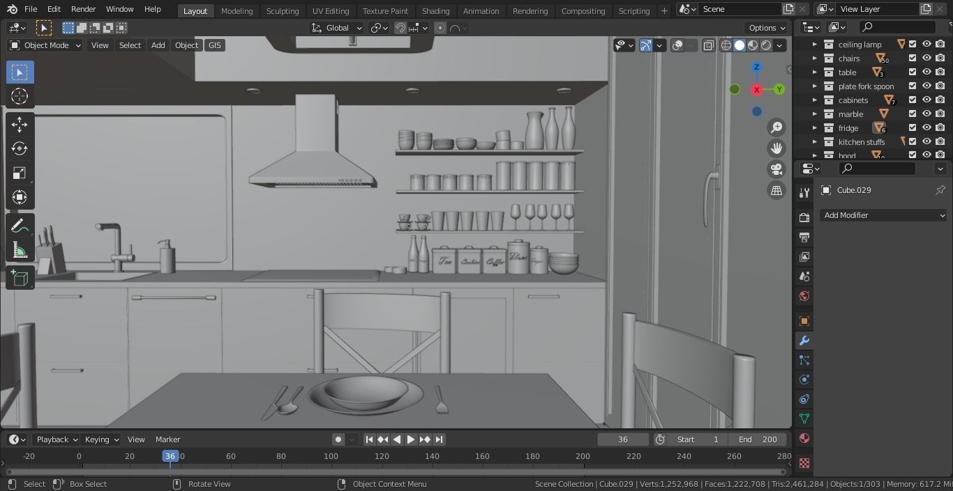 Modern kitchen 3D model_7