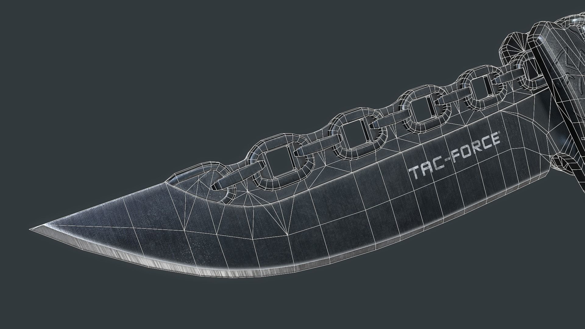 Tac-Force Chain Knife - Low Poly PBR Low-poly 3D model_10