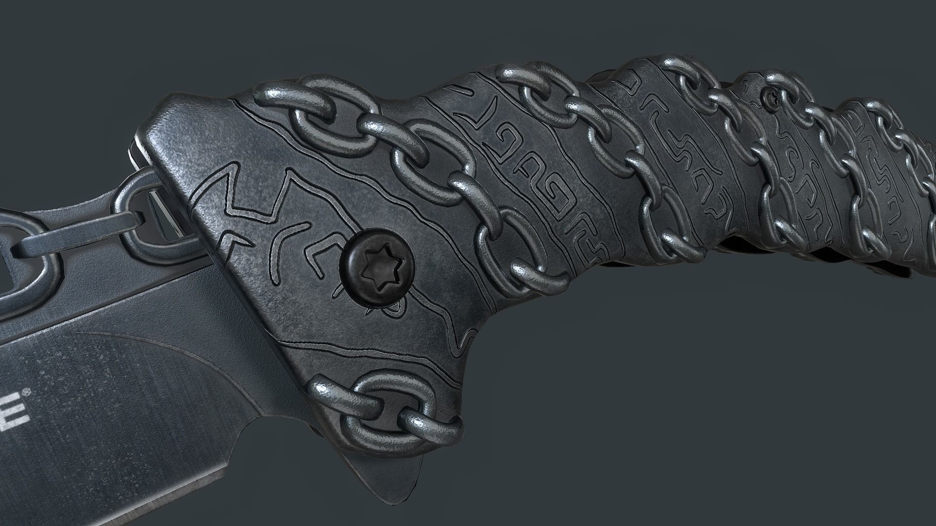 Tac-Force Chain Knife - Low Poly PBR Low-poly 3D model_20
