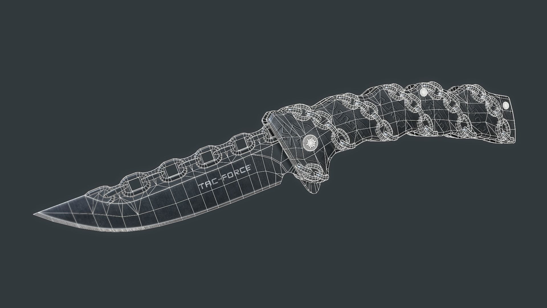 Tac-Force Chain Knife - Low Poly PBR Low-poly 3D model_2