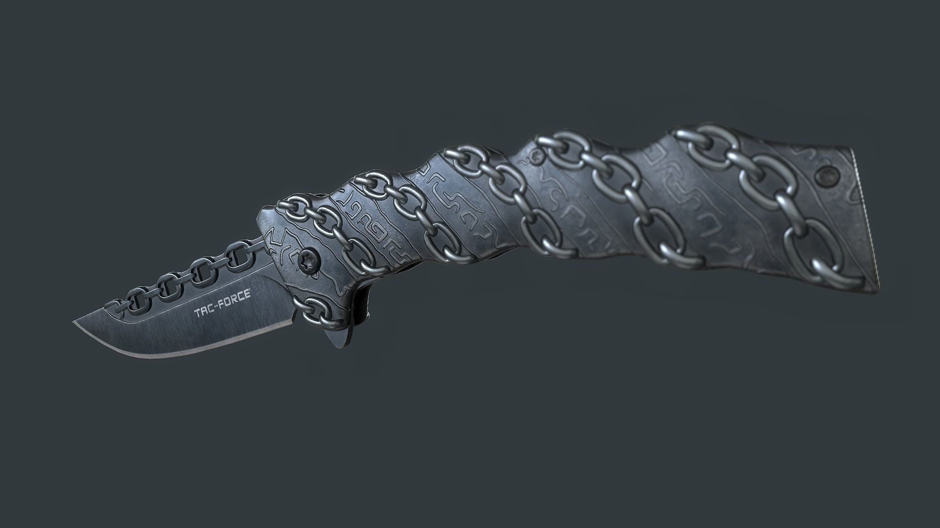 Tac-Force Chain Knife - Low Poly PBR Low-poly 3D model_3