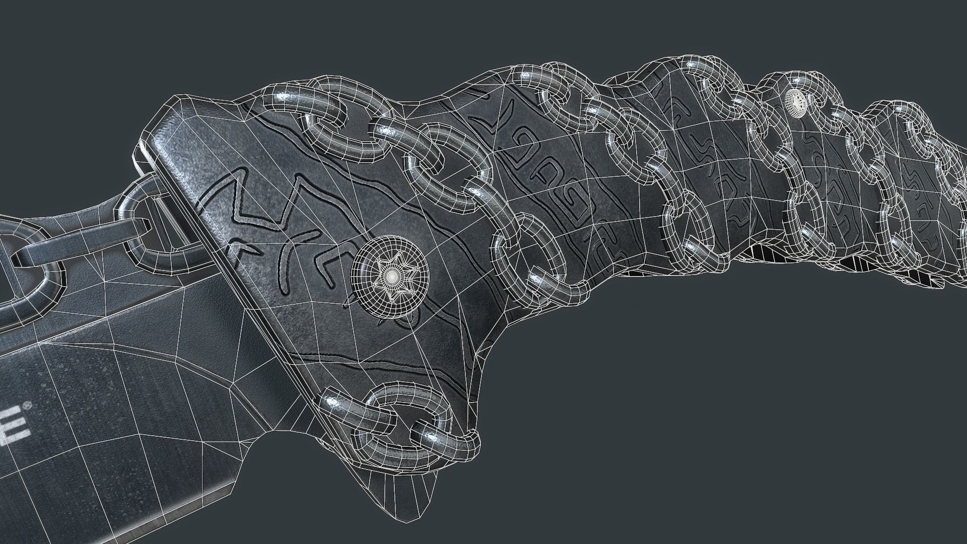 Tac-Force Chain Knife - Low Poly PBR Low-poly 3D model_8