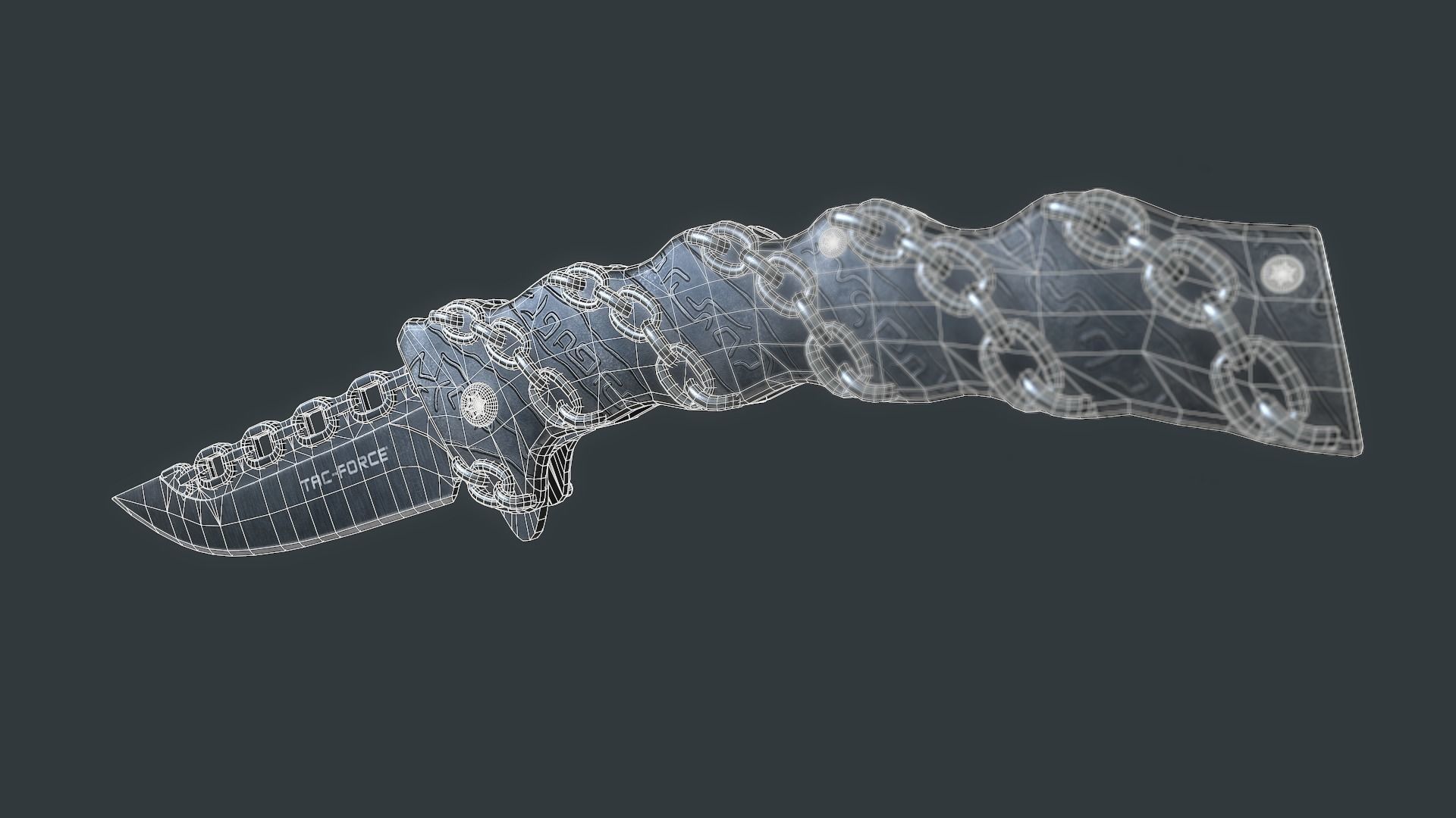 Tac-Force Chain Knife - Low Poly PBR Low-poly 3D model_4