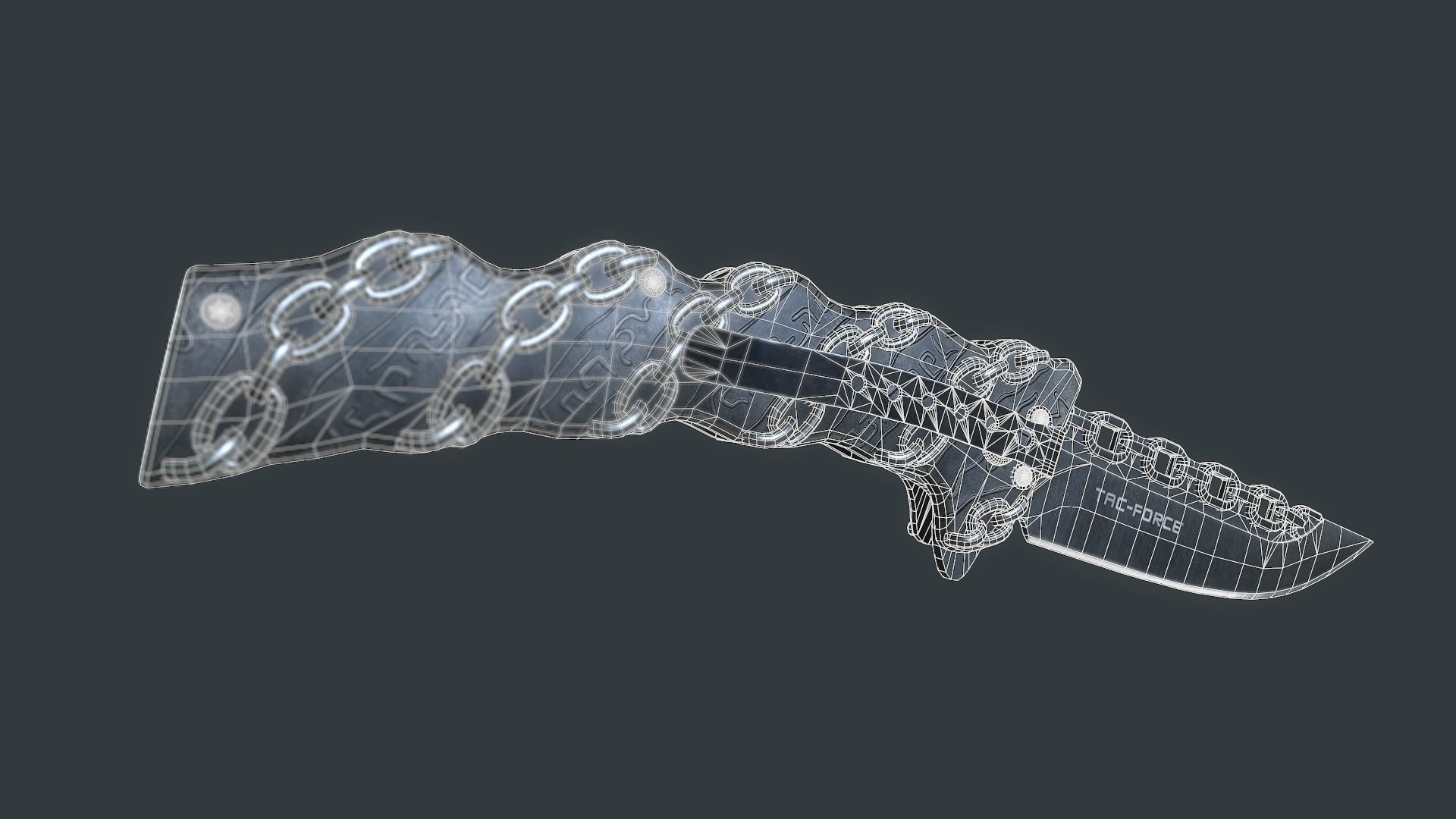 Tac-Force Chain Knife - Low Poly PBR Low-poly 3D model_19