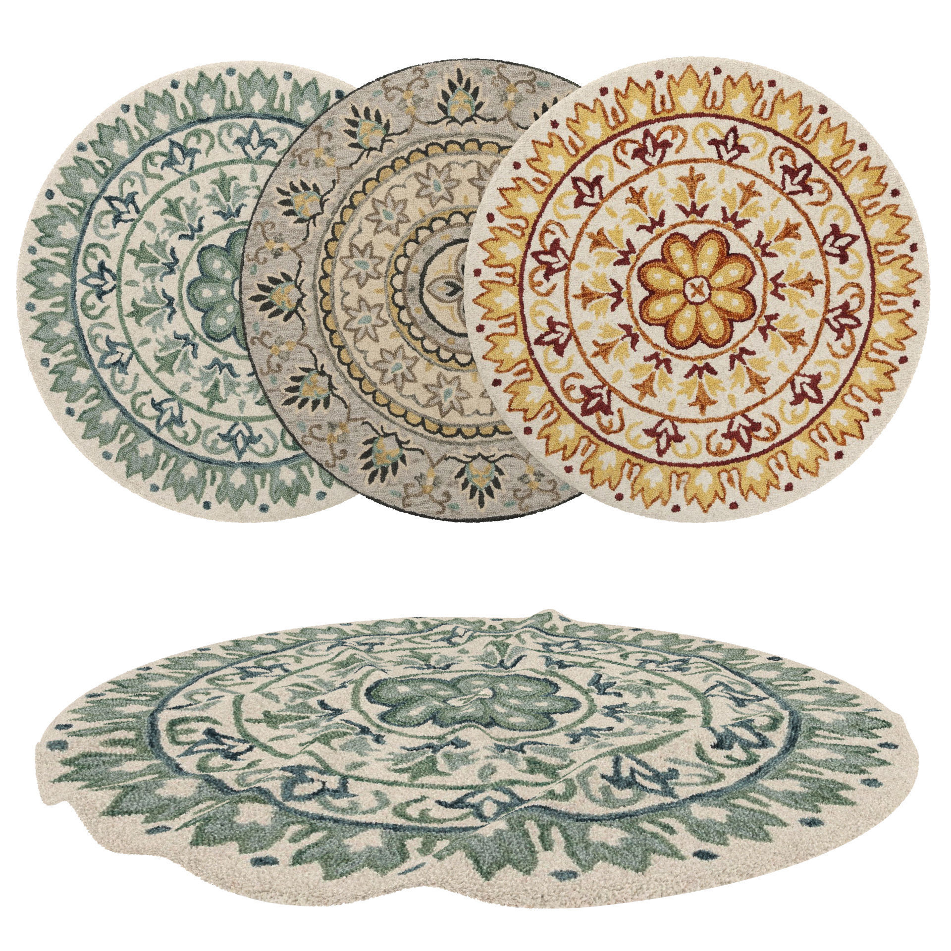 9 in 1 Rug Collection No 20 Low-poly 3D model_11