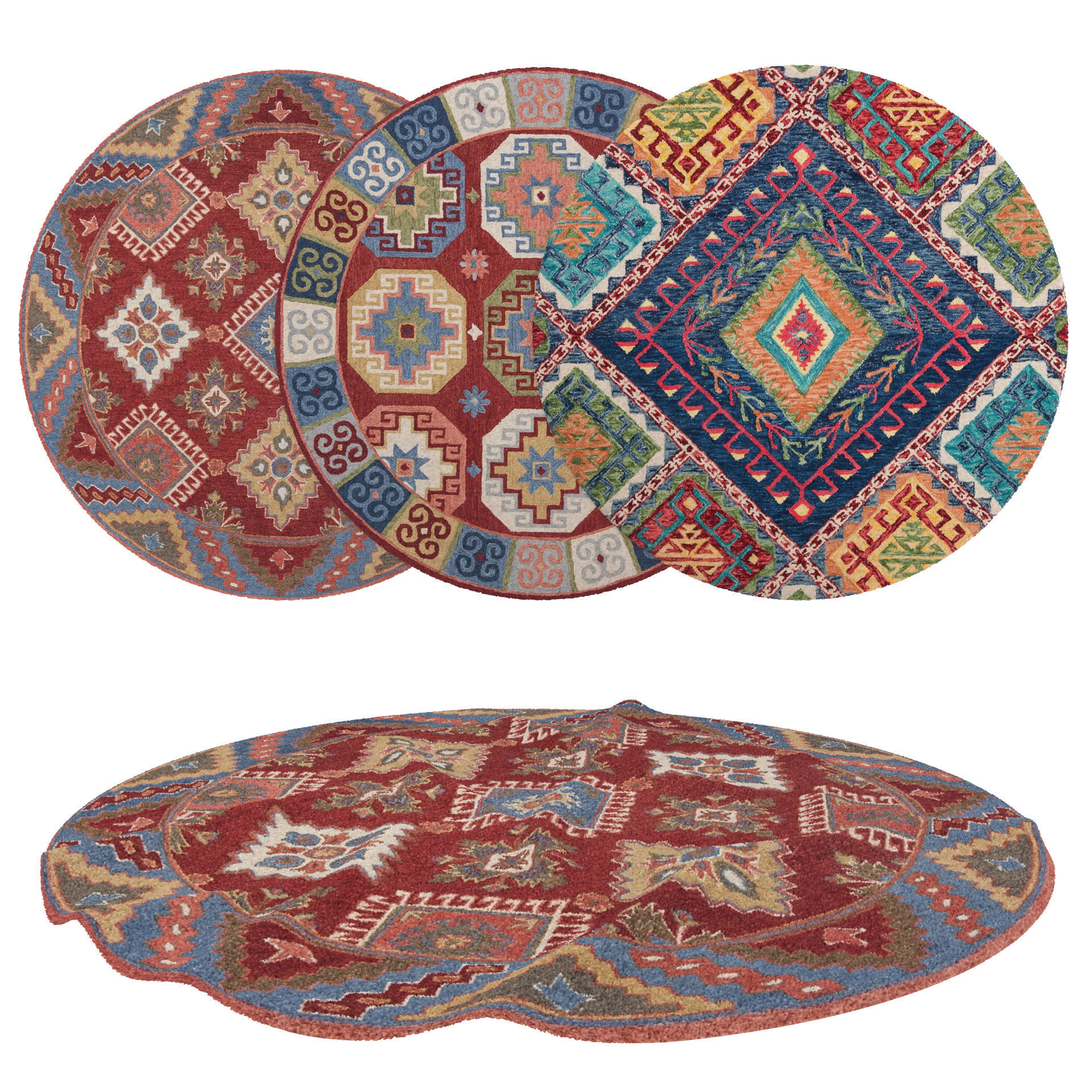 9 in 1 Rug Collection No 20 Low-poly 3D model_13