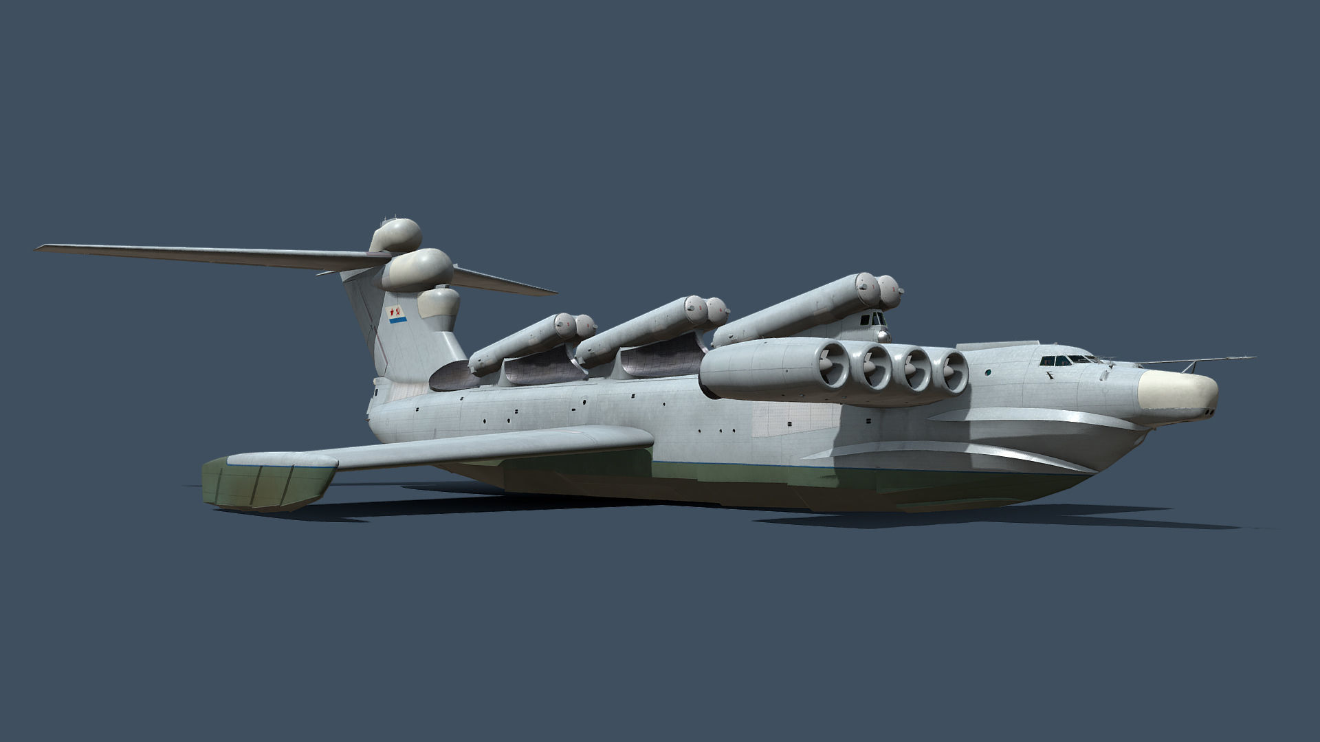 Lun-class ekranoplan project 903 Low-poly 3D model_5