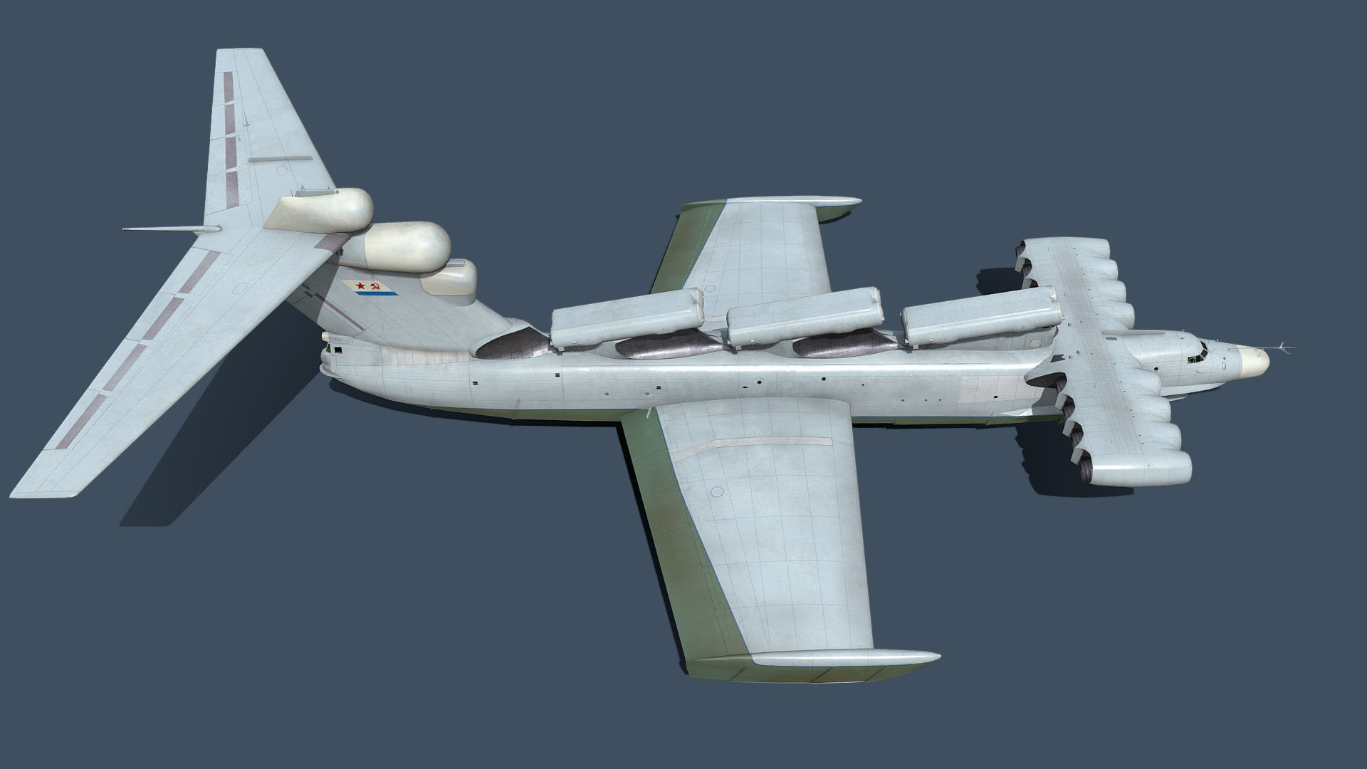 Lun-class ekranoplan project 903 Low-poly 3D model_7