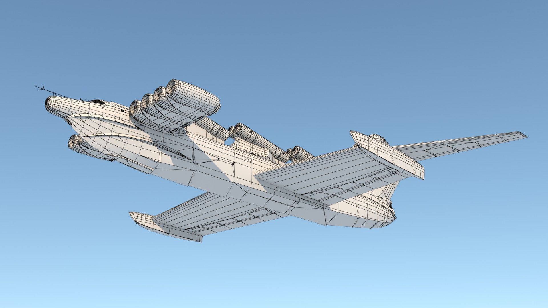 Lun-class ekranoplan project 903 Low-poly 3D model_17