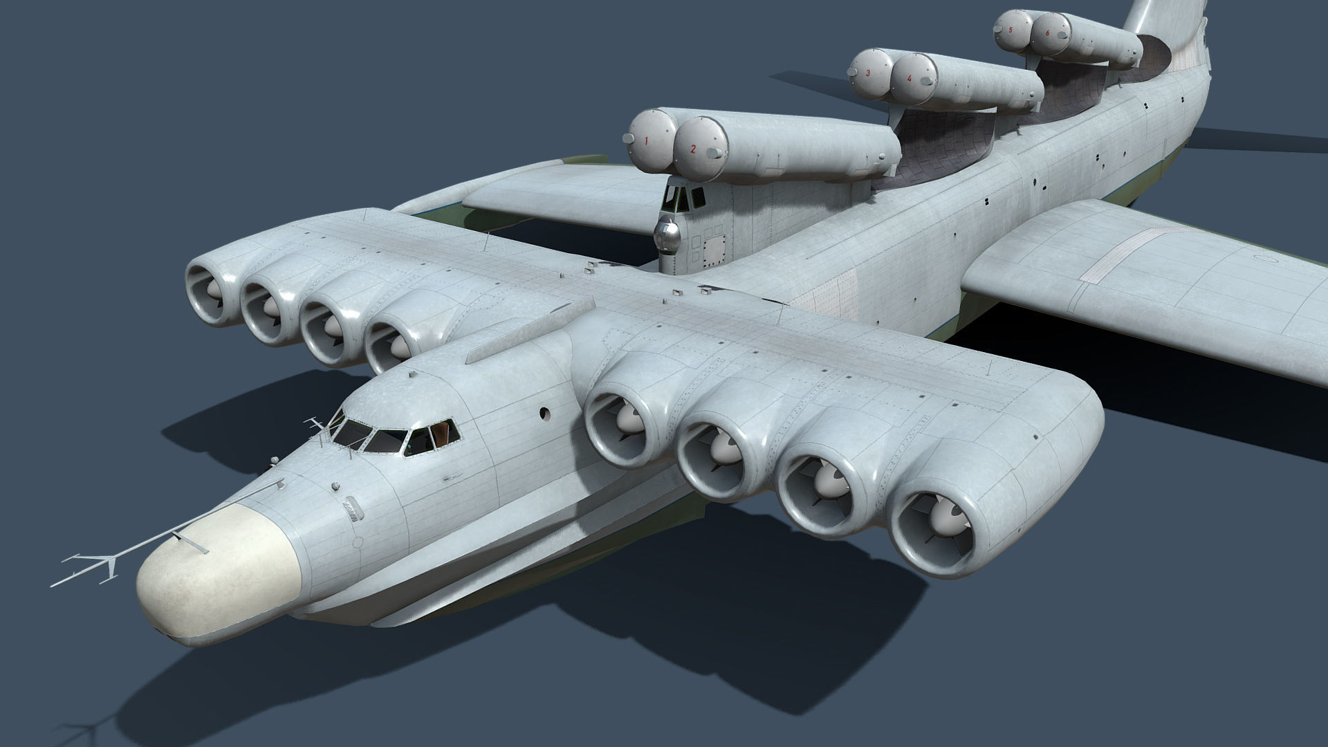 Lun-class ekranoplan project 903 Low-poly 3D model_2