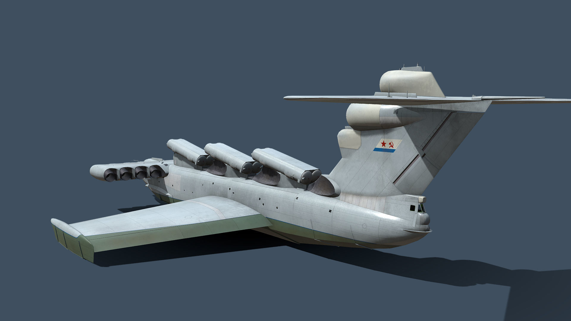 Lun-class ekranoplan project 903 Low-poly 3D model_10