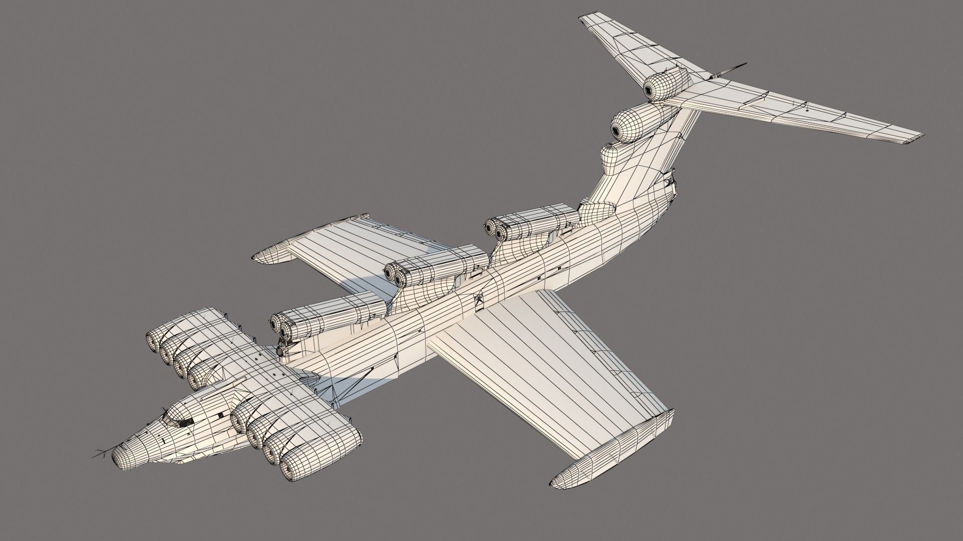 Lun-class ekranoplan project 903 Low-poly 3D model_15