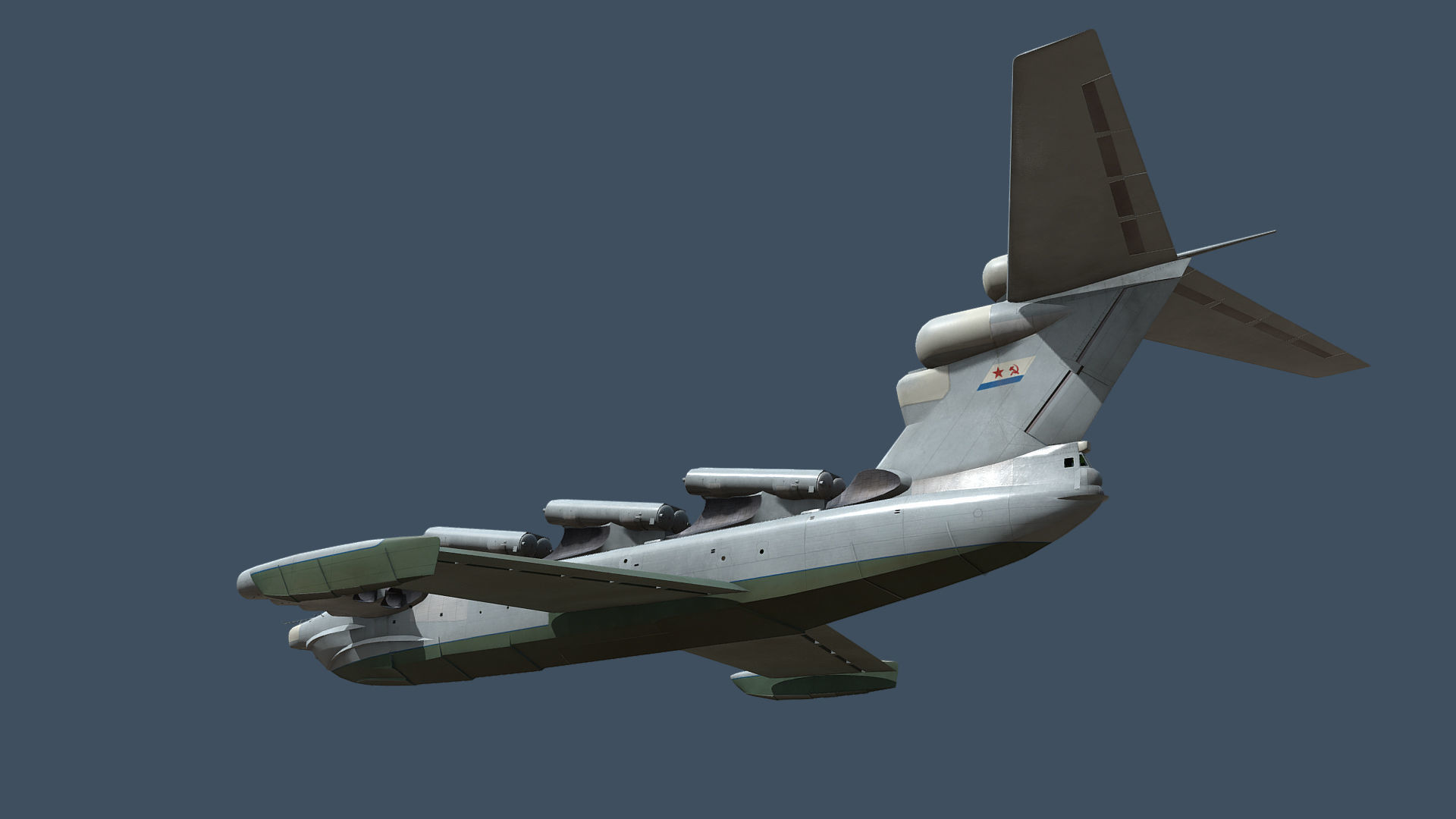 Lun-class ekranoplan project 903 Low-poly 3D model_11