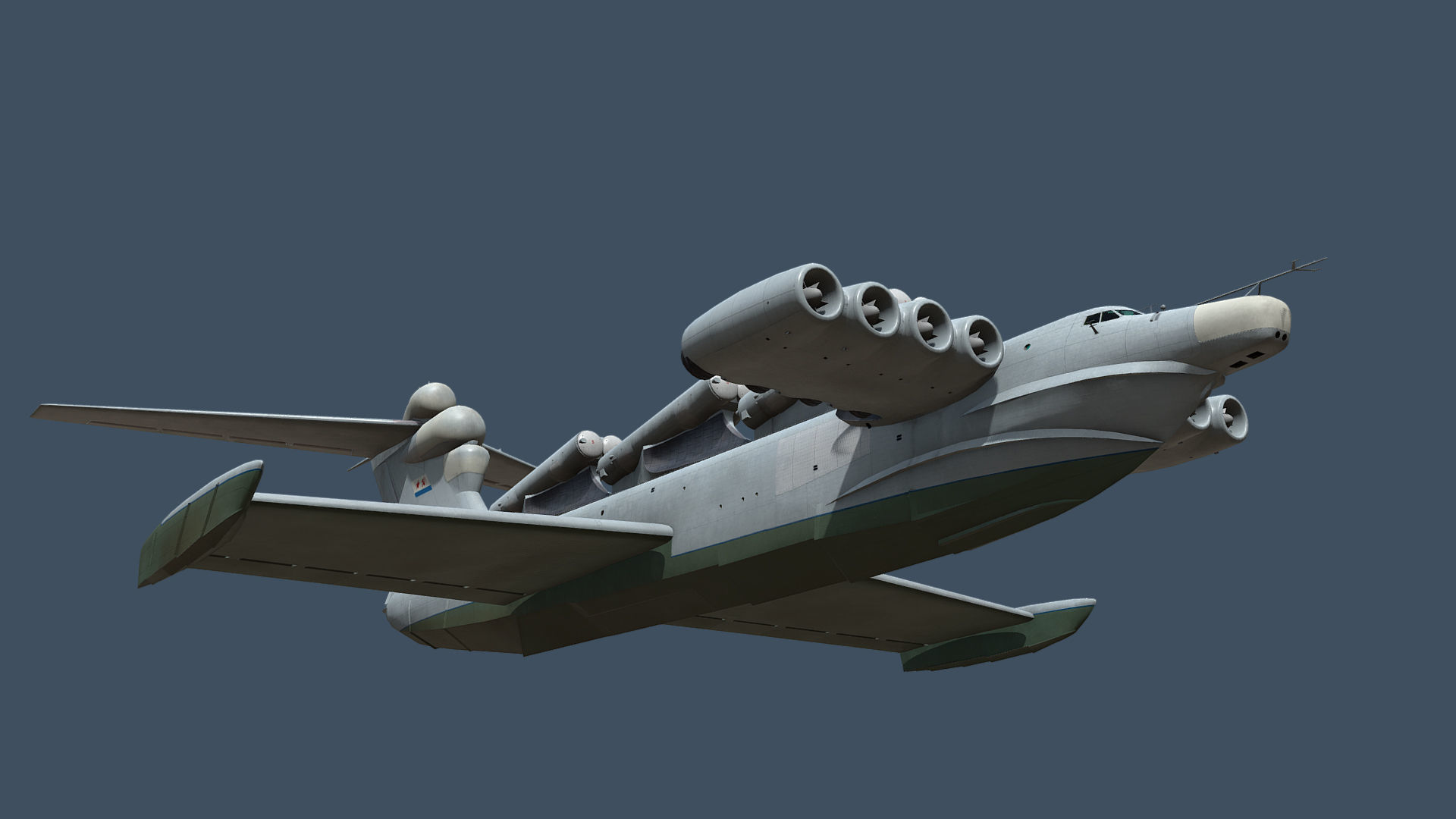 Lun-class ekranoplan project 903 Low-poly 3D model_4