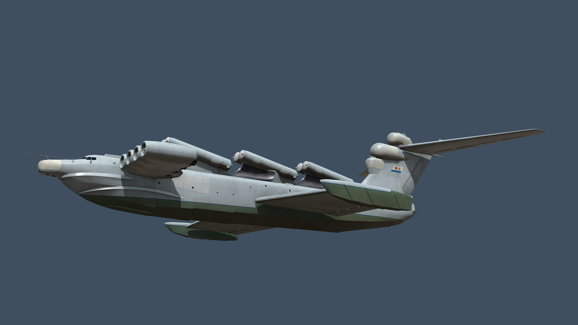 Lun-class ekranoplan project 903 Low-poly 3D model_12