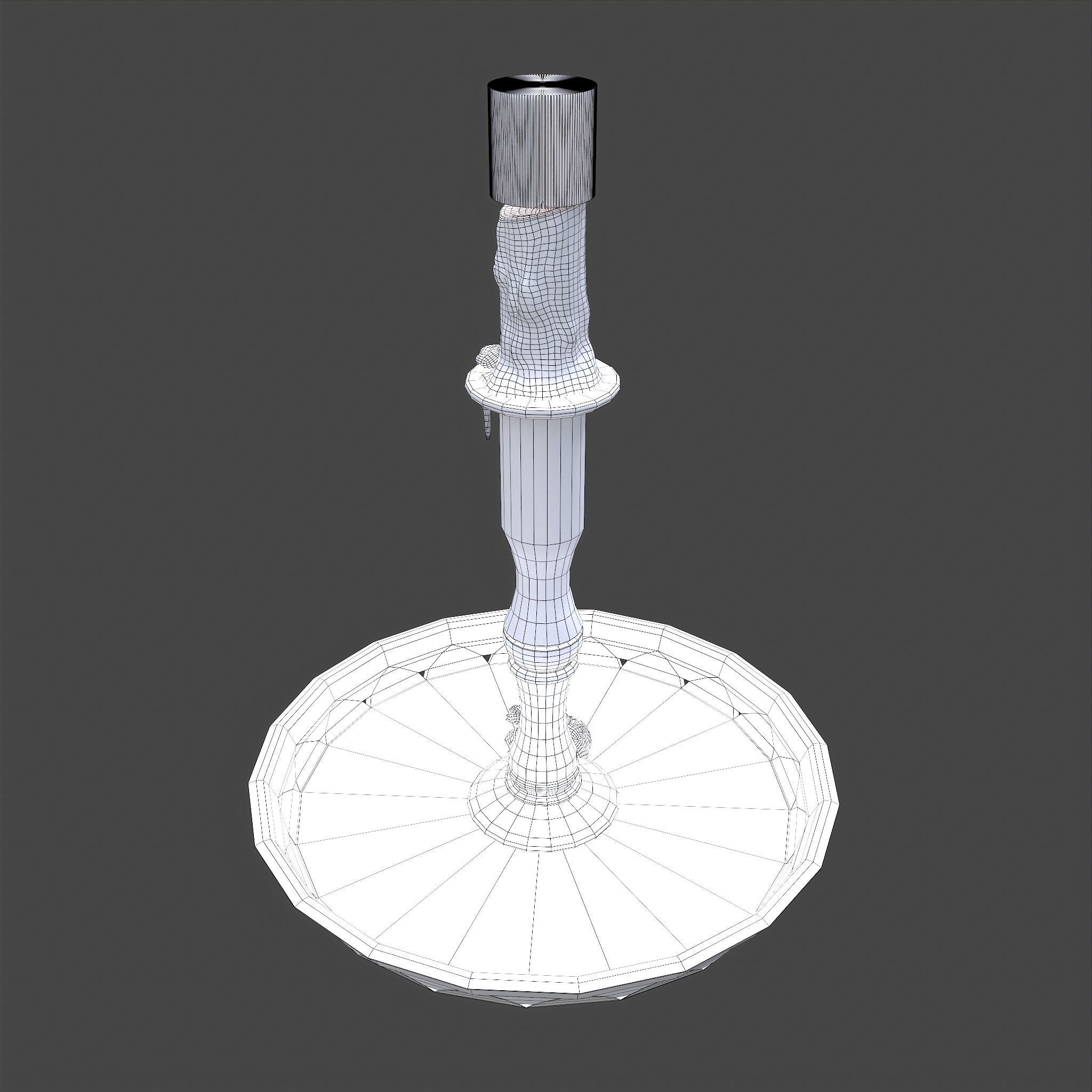 Candle and Holder Low-poly 3D model_30