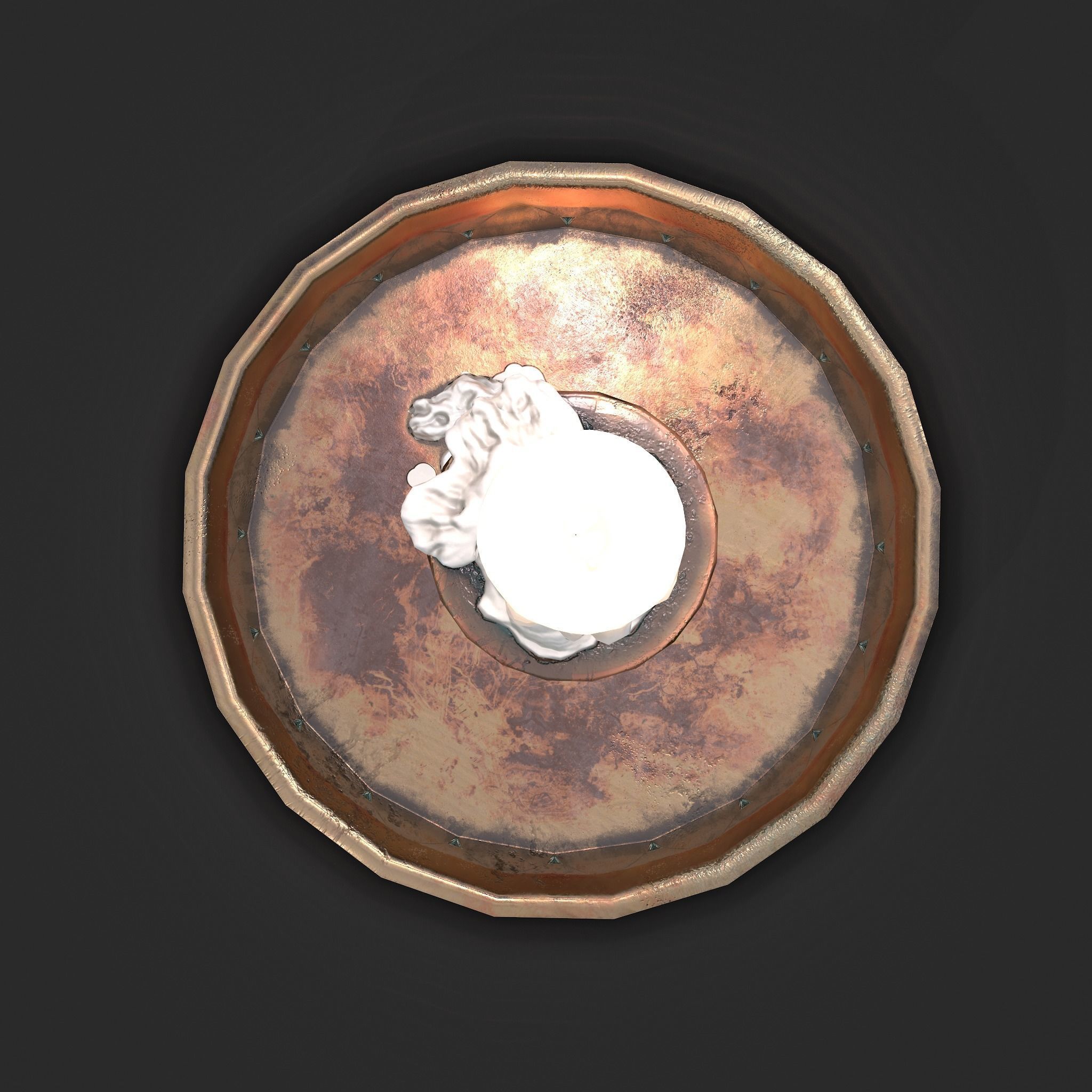 Candle and Holder Low-poly 3D model_10