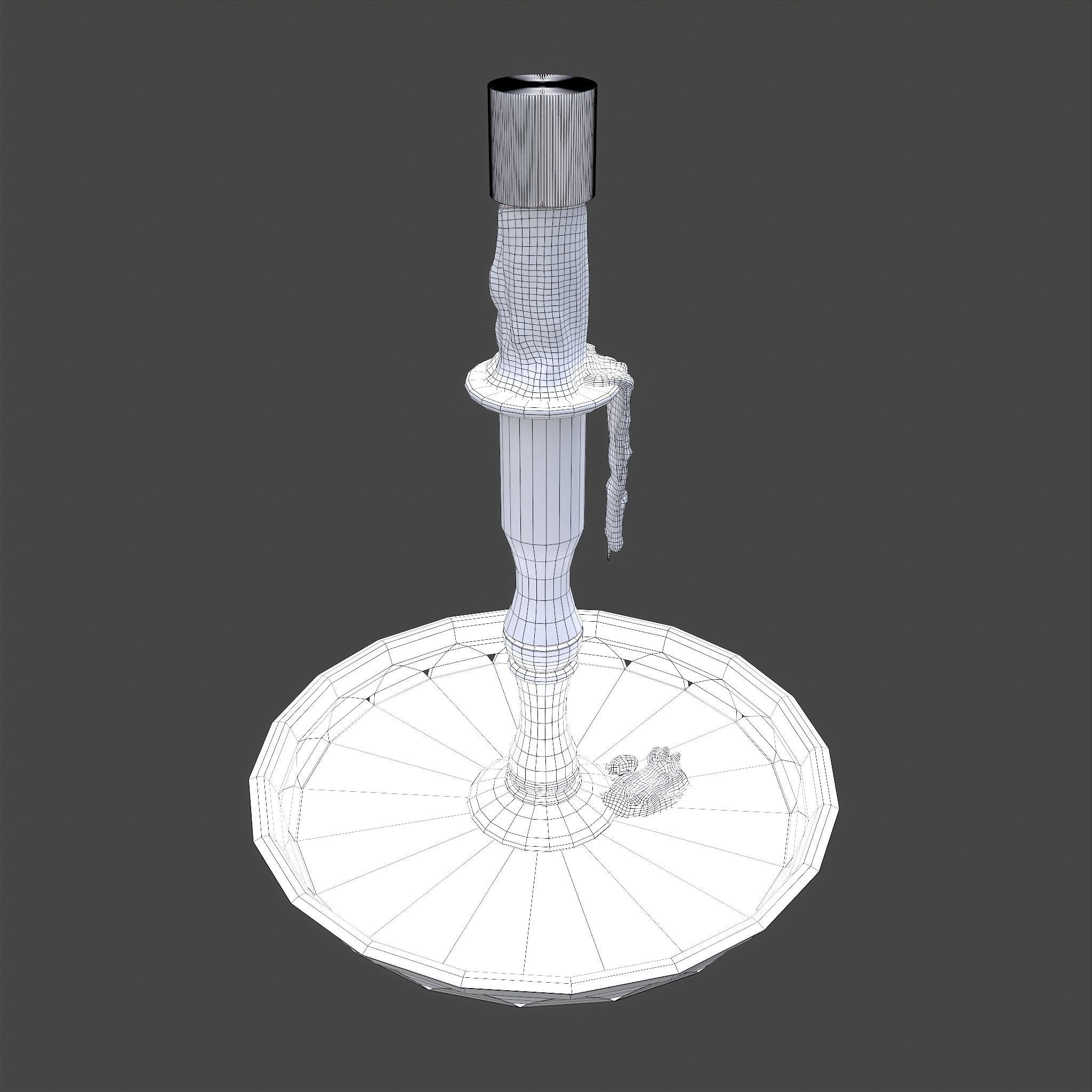 Candle and Holder Low-poly 3D model_28