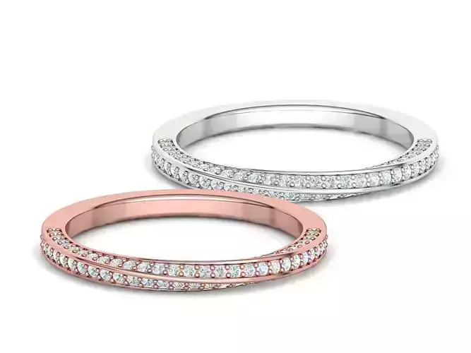 Mobius Half Eternity Diamond Ring Twist Ring 3dmodel