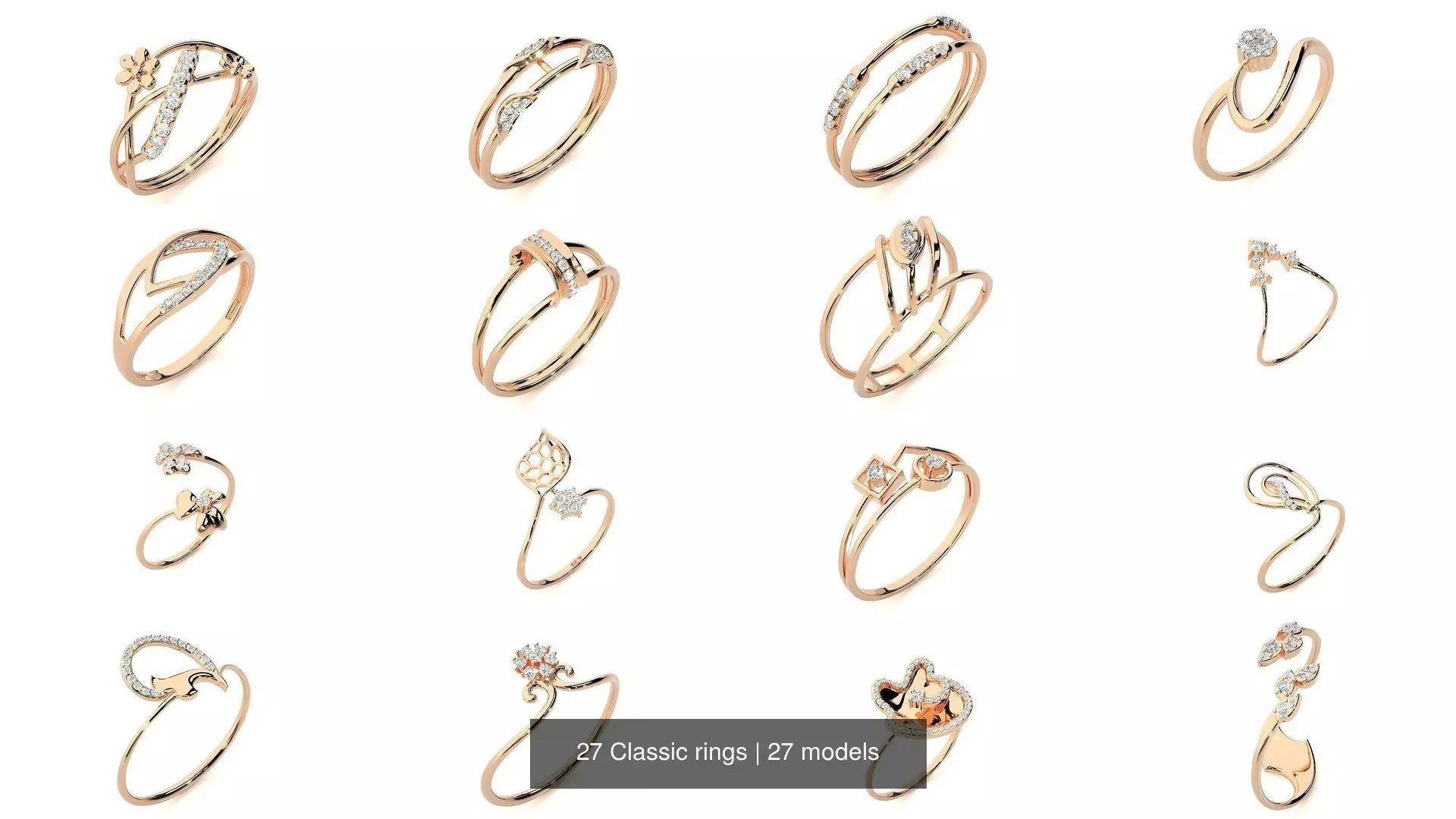 27 Classic rings 3D Model Collection_0