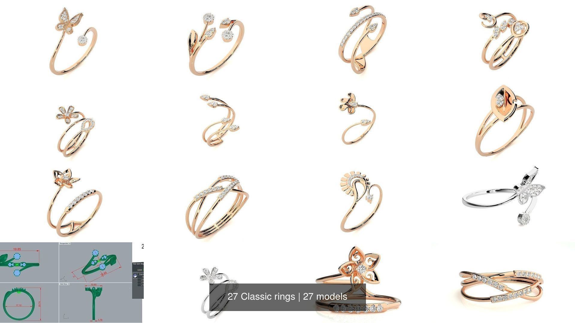 27 Classic rings 3D Model Collection_2
