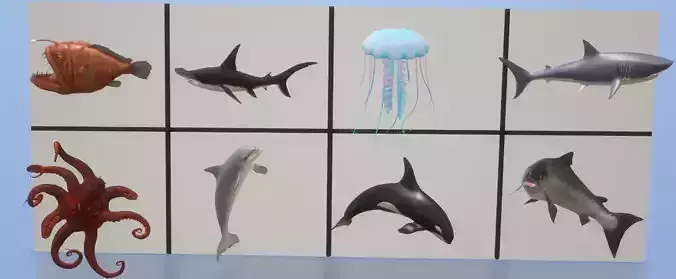 3d animals sea