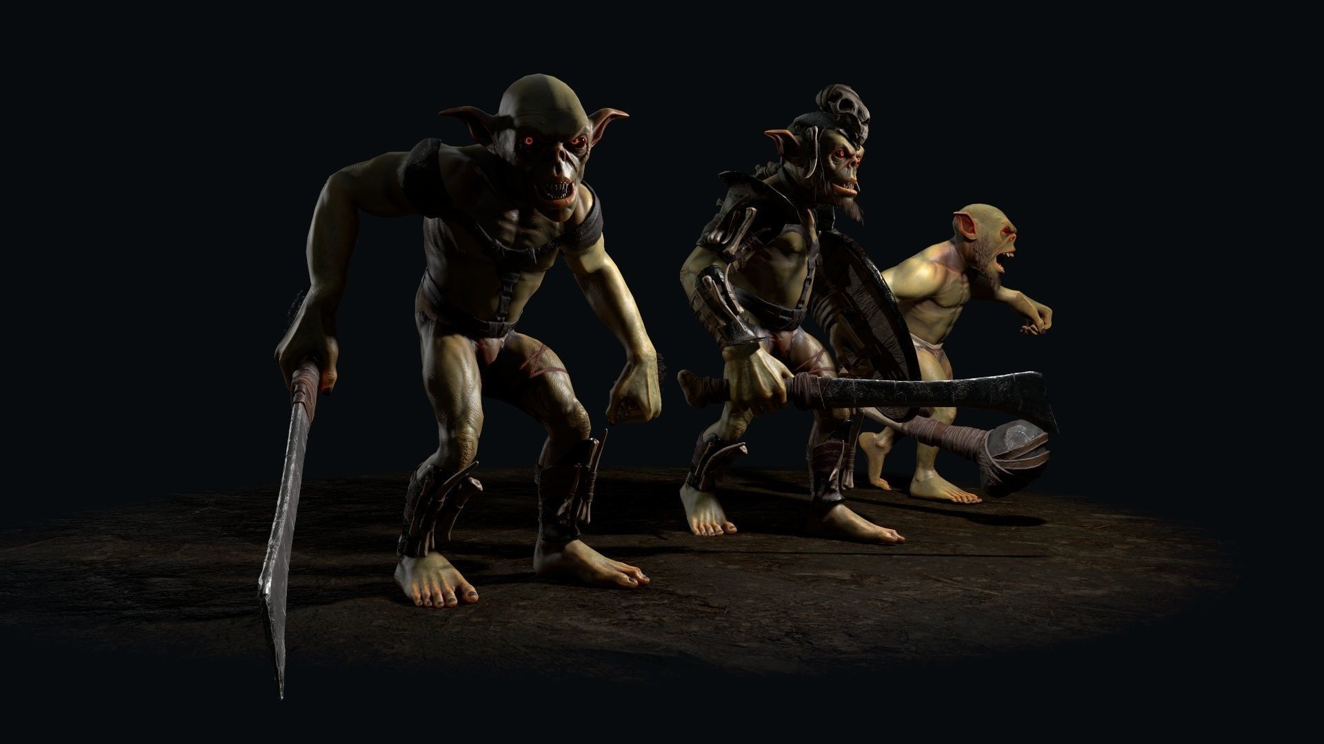 Goblin 1 humanoid creature Low-poly 3D model_7