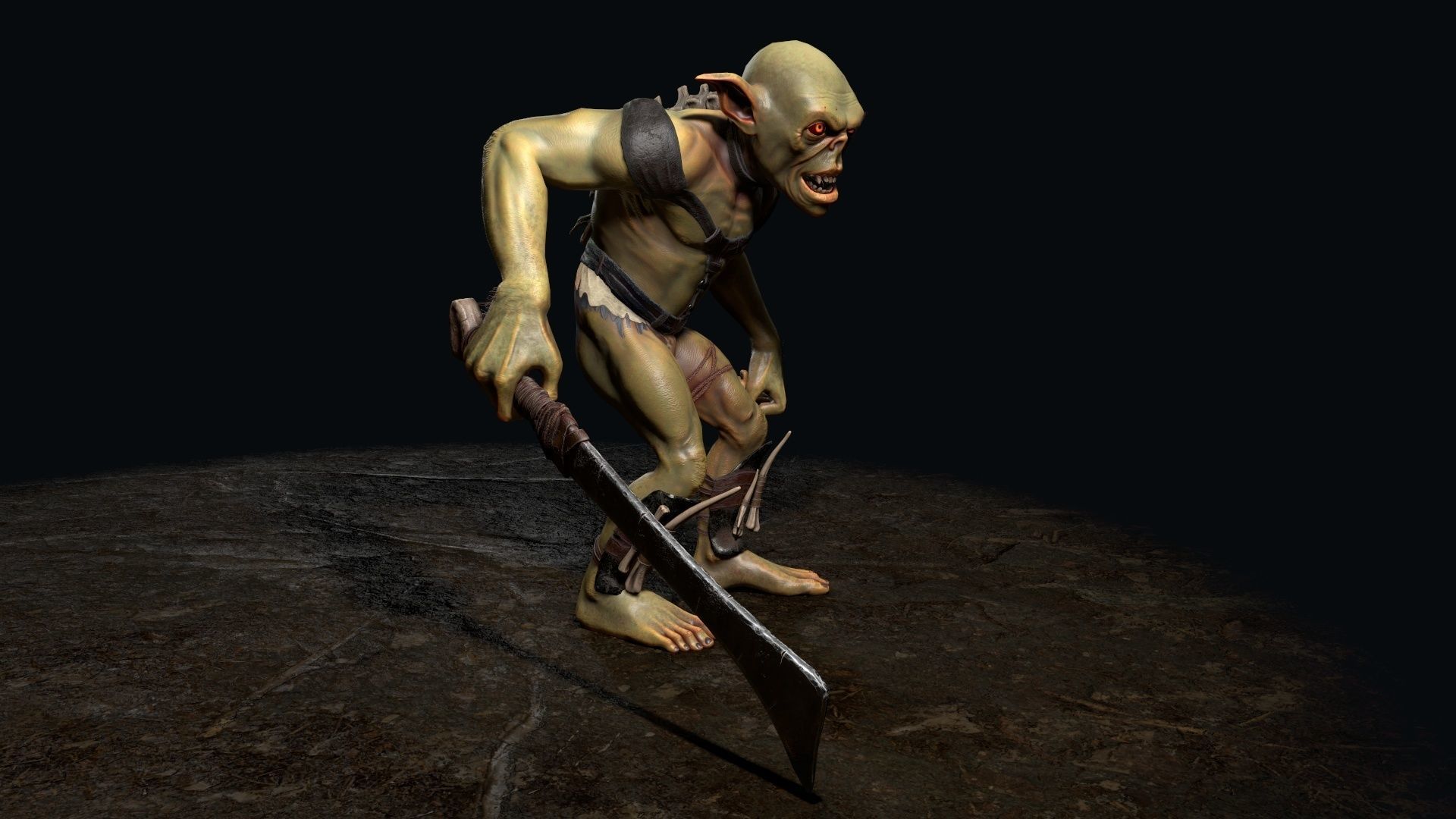 Goblin 1 humanoid creature Low-poly 3D model_12